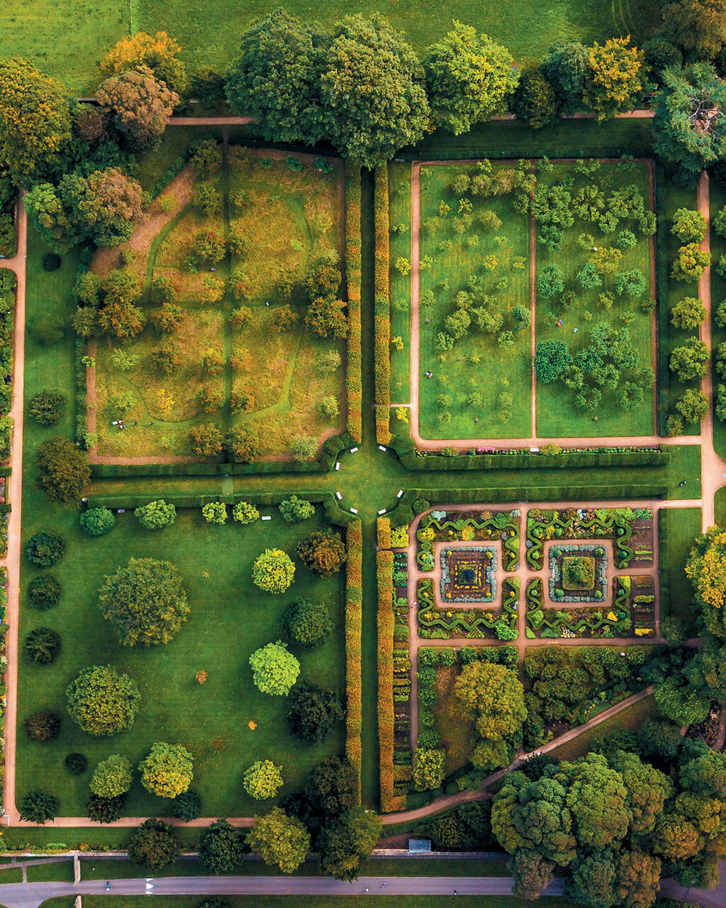Hardwick Hall gardens drone photograph by Phil Nicholls