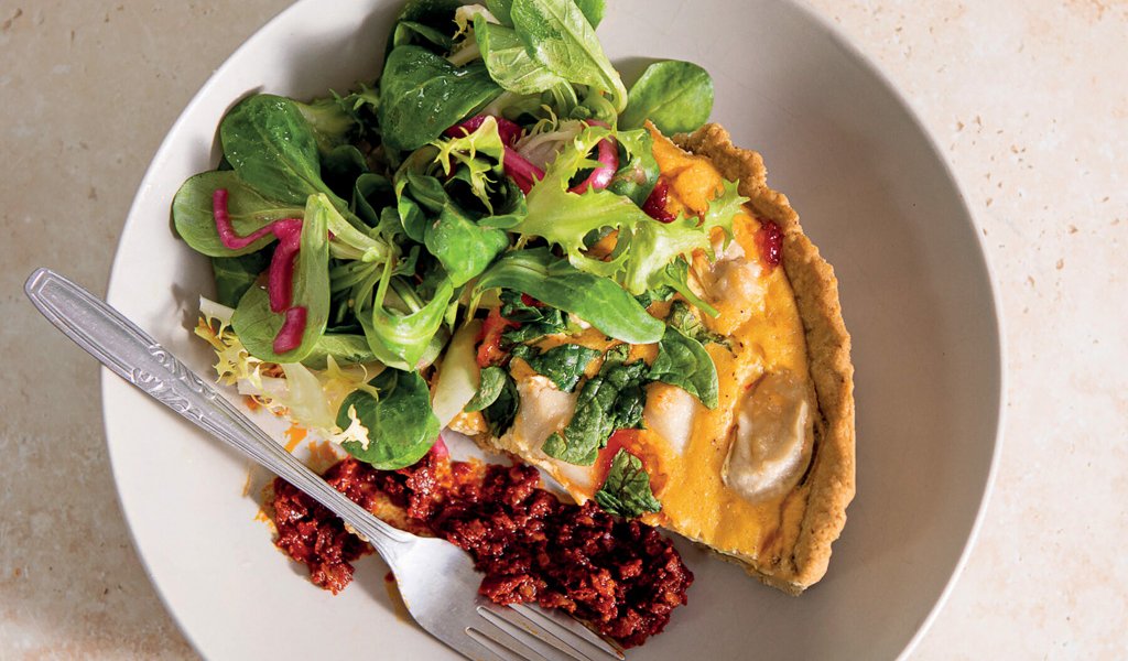 Shamembert tofu quiche