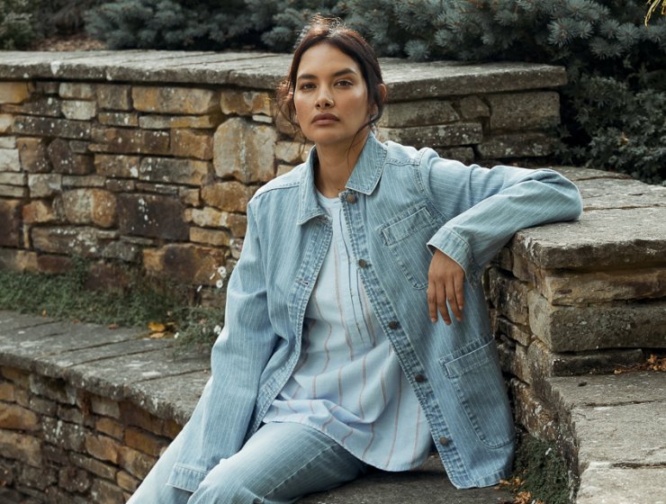 Mallie Stripe Shirt, £49.50, Eden Stripe Denim Worker Jacket, £69, and Salle Stripe Jean, £59, all FatFace. www.fatface.com