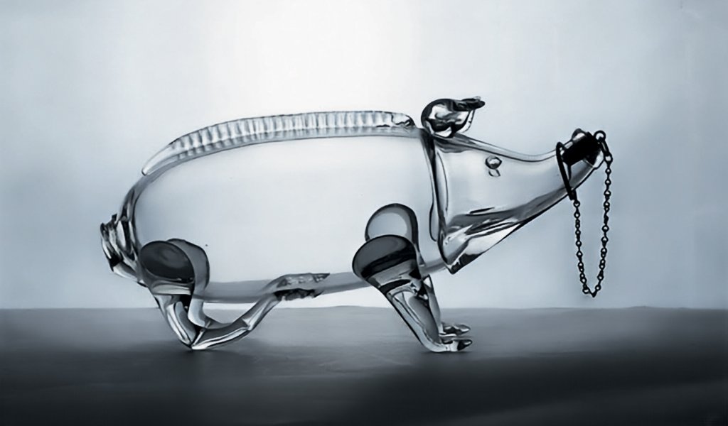 A Karhula of Finland glass ‘gin pig’ decanter, circa 1910. It is 29cm long and made £200 in a recent specialist auction.