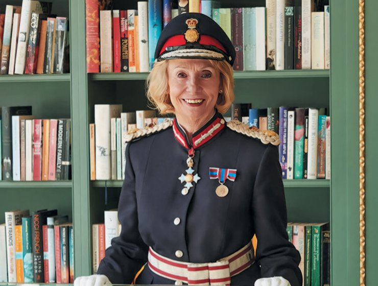 LIz Fothergill in her Lord Lieutenant of Derbyshire uniform, and wearing her CBE.