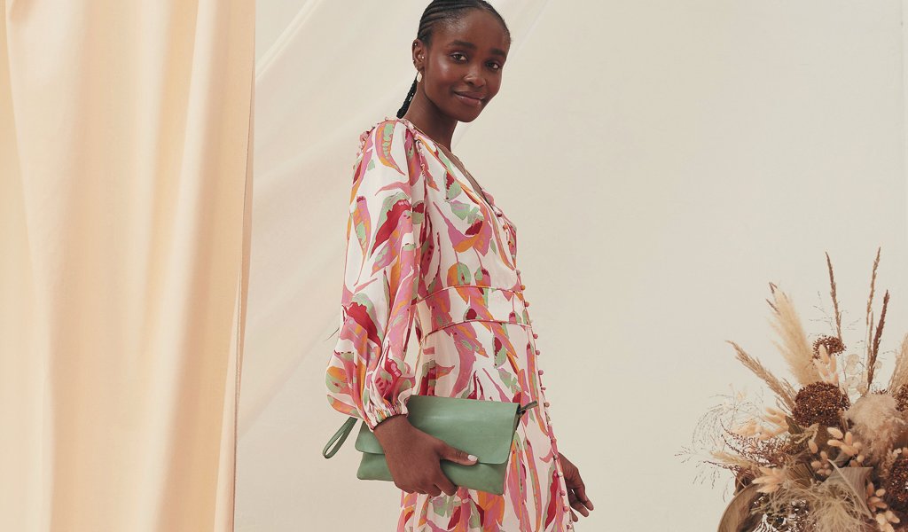 Copper and Black Peony Painted Leaves Maxi Dress, £120, FatFace. www.fatface.com