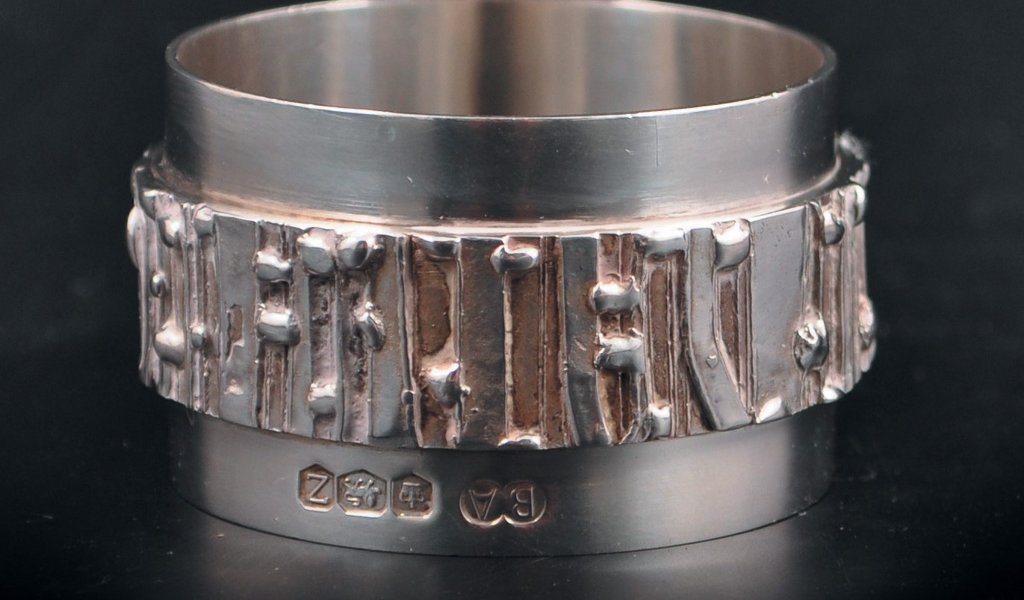 A modest silver napkin ring by Brian Asquith, 1967, which made £220 in a specialist auction. (Illustrating the importance of the designer, valued at £15 to £20 if by an unknown maker).