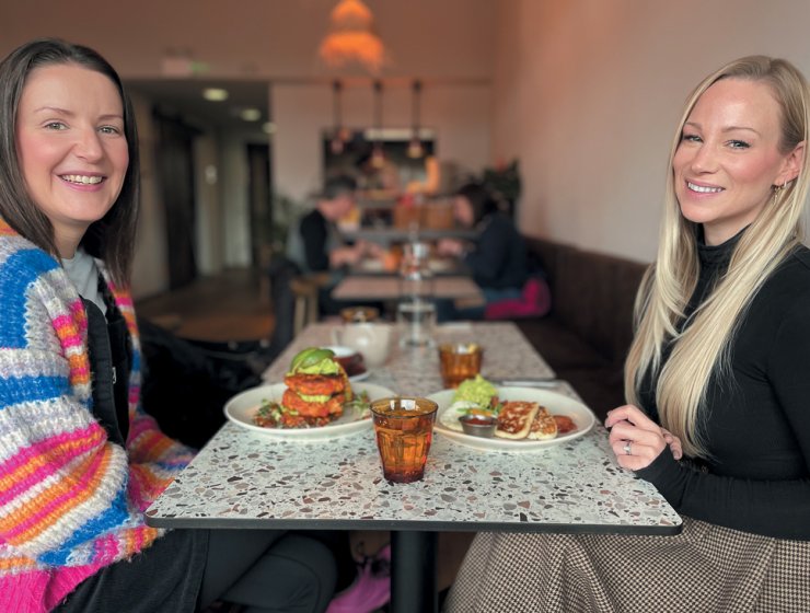 Emily Woodward and Sian Spencer-Bray ready to enjoy a meal. Picture by Fiona Stubbs.