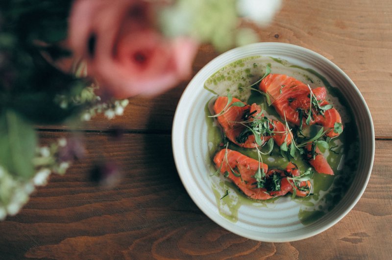 Sea Trout Ceviche by Lee Smith, head chef at Lovage Restaurant, Bakewell.