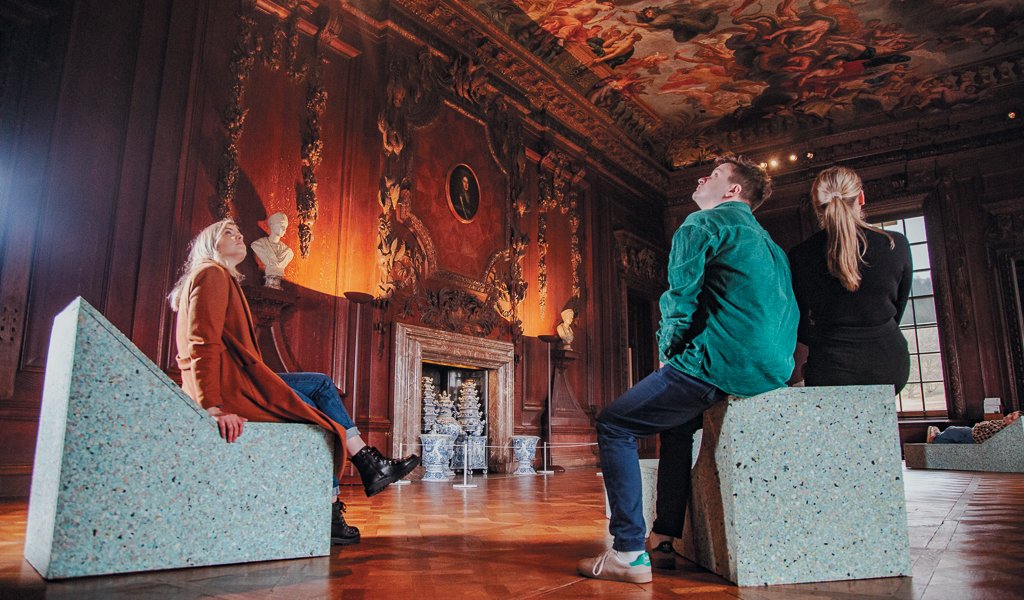 Special seating in the Great Chamber encourages visitors to view Antonio Verrios’ ‘Triumph of the virtues over the vices’ on the ceiling. All pictures courtesy of Chatsworth House Trust.