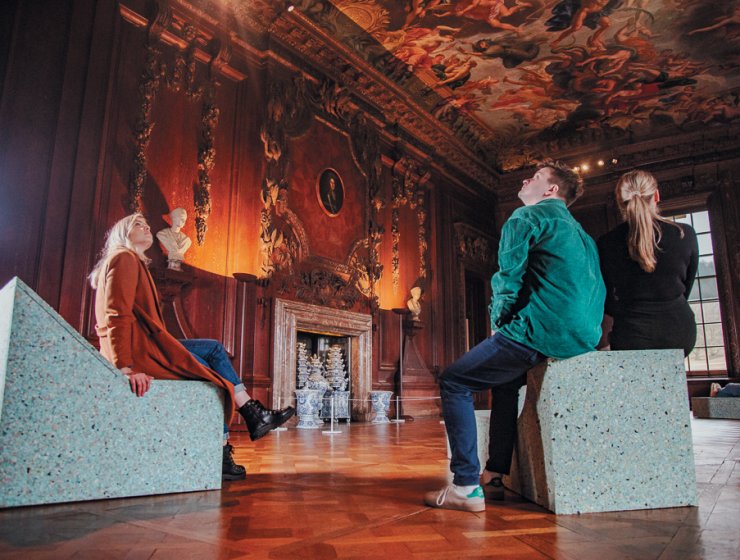 Special seating in the Great Chamber encourages visitors to view Antonio Verrios’ ‘Triumph of the virtues over the vices’ on the ceiling. All pictures courtesy of Chatsworth House Trust.