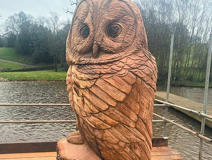 Andrew has created several owls, but none bigger than this one!