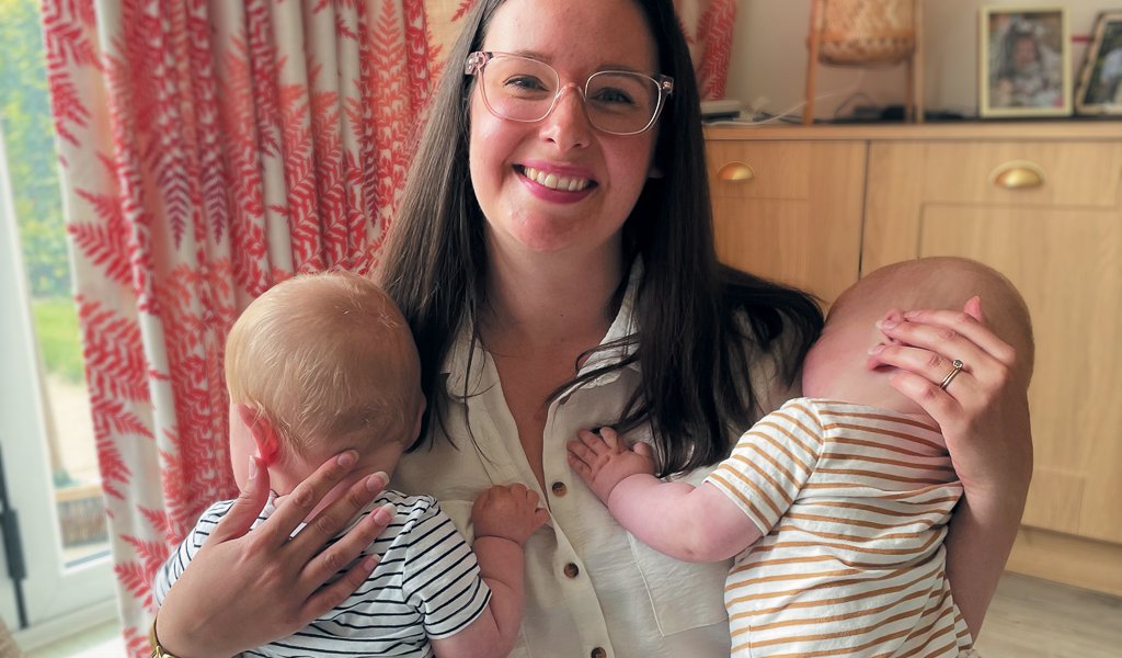 Hannah and her twin sons. Picture by Fiona Stubbs.