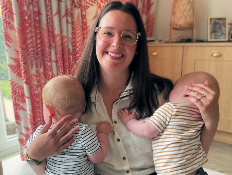 Hannah and her twin sons. Picture by Fiona Stubbs.