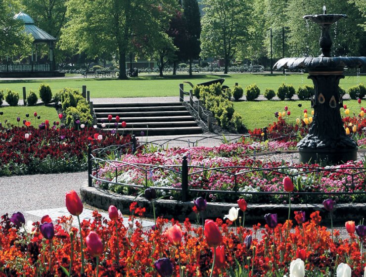 A classic view of Riber Castle from Hall Leys Park in Matlock.