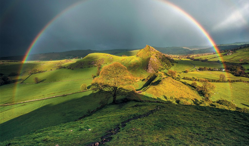 A rainbow over Chrome Hill.
