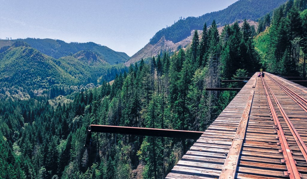 The town of Matlock, close to the Pacific coast, is home to a large logging industry – and terrifying railways!