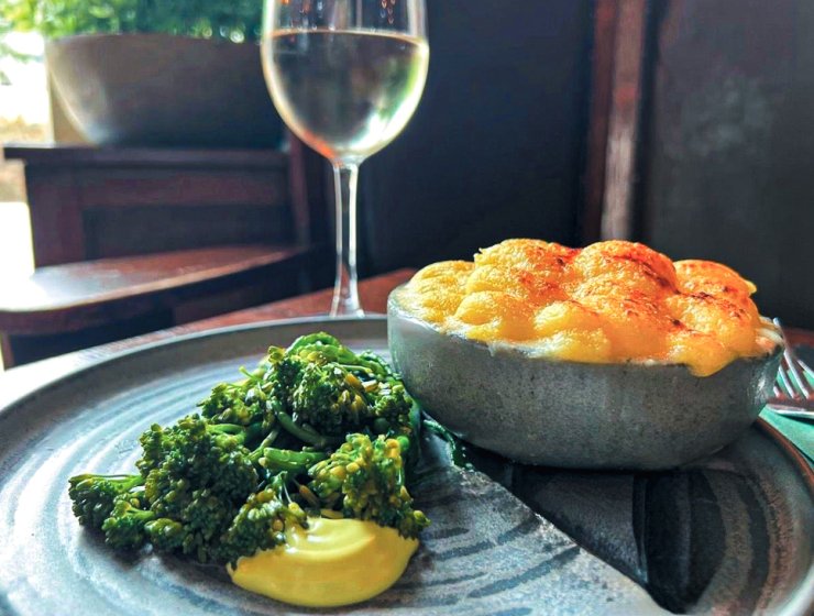 Charlie’s Luxurious Fish Pie. Charlie Uwins outside The Scotsman's Pack in Hathersage.