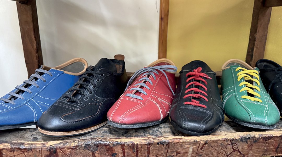 A selection of boots and shoes made in the factory