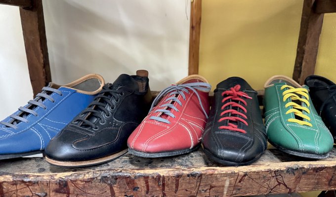 A selection of boots and shoes made in the factory