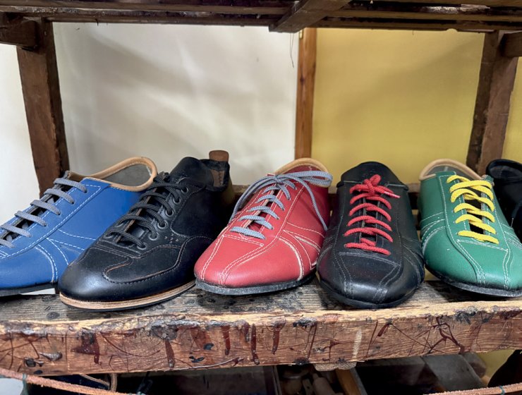 A selection of boots and shoes made in the factory