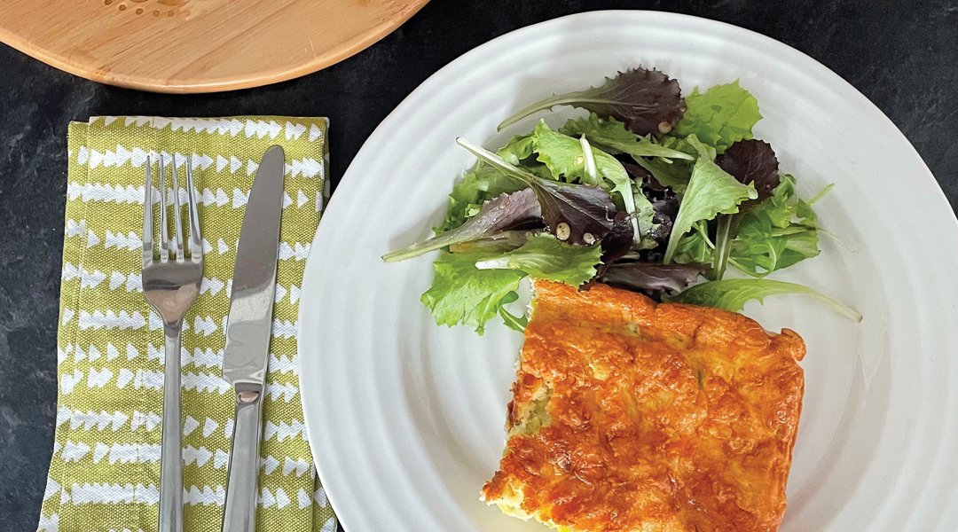 Leek, thyme and cheddar frittata (gluten free)