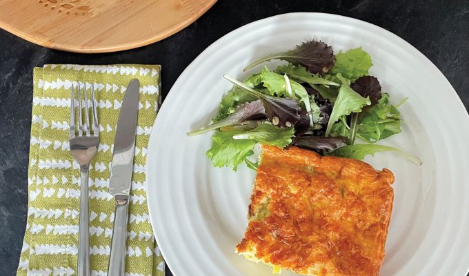 Leek, thyme and cheddar frittata (gluten free)