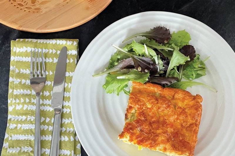 Leek, thyme and cheddar frittata (gluten free)