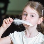 Feather light breathing … an easy prop to encourage children to breathe gently, using light breaths without ruffling the feather when they exhale 