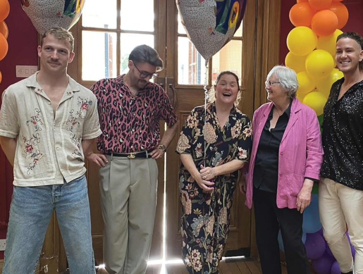 Launch event for Pride in the Peaks – Tom Hendry, Jamie Hadleigh, Caroline MacIntosh, Marilyn Franks and Ashley