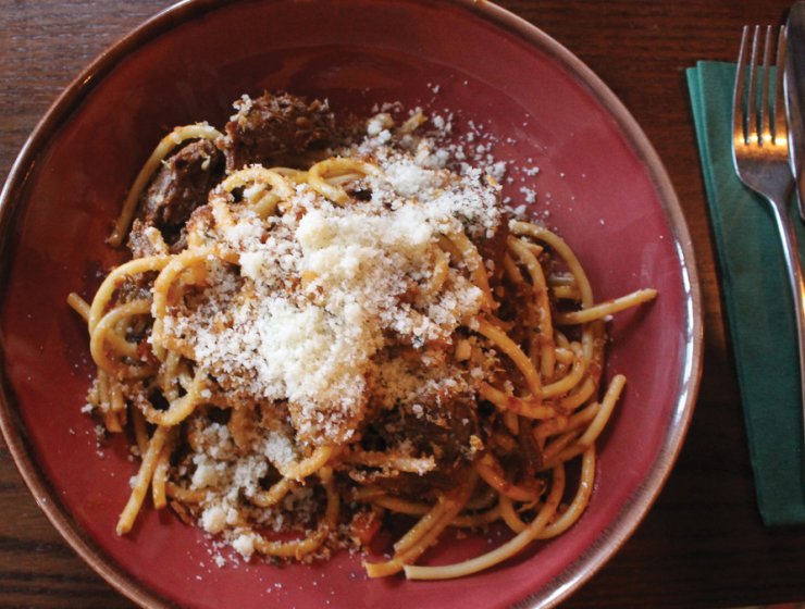 Venison Ragù with Rosemary Crumb, Pecorino & Bucatini Pasta