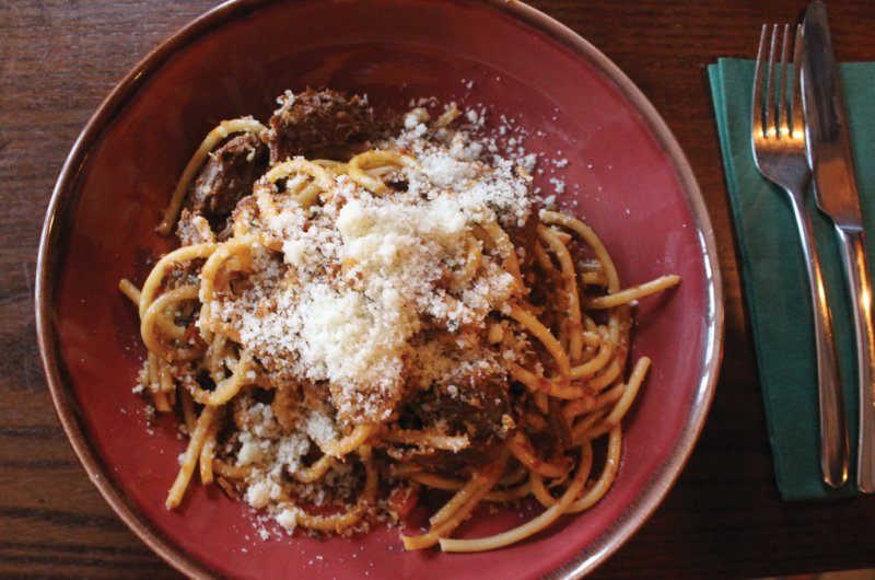 Venison Ragù with Rosemary Crumb,Pecorino & Bucatini Pasta