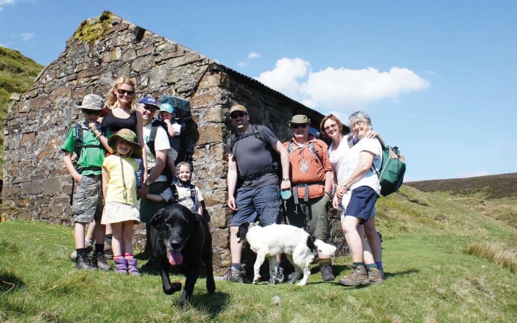Barry and his family at Oyster Clough