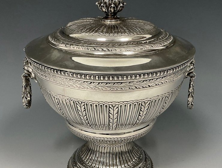Portuguese silver pedestal bowl and cover, dating from the 1900s, with embossed decoration and gilt interior, 21cm high. It made £1,950 at auction - at the time of selling this was more than the scrap metal value.