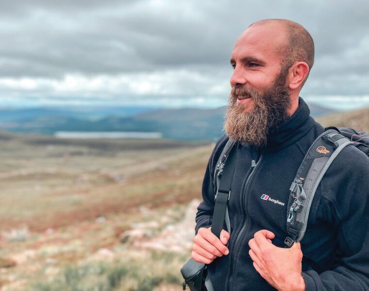 Ben Dalton in training for his Peak District challenge