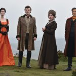 Rebecca Calder as Lady Jane Davy, Conor Sanchez as Michael Faraday, Gaia Wise as Sarah Faraday and Andrew Harrison as Sir Humphry Davy