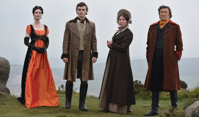 Rebecca Calder as Lady Jane Davy, Conor Sanchez as Michael Faraday, Gaia Wise as Sarah Faraday and Andrew Harrison as Sir Humphry Davy