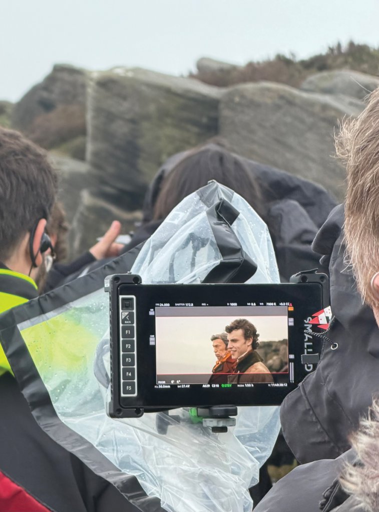 Through the monitor ... as Davy and Faraday look over the Peak District moorland