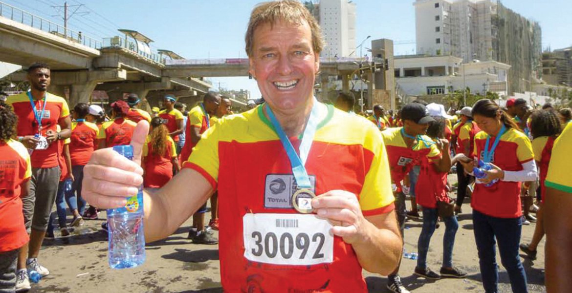 Mike completing one his many charity runs