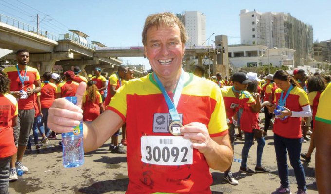 Mike completing one his many charity runs