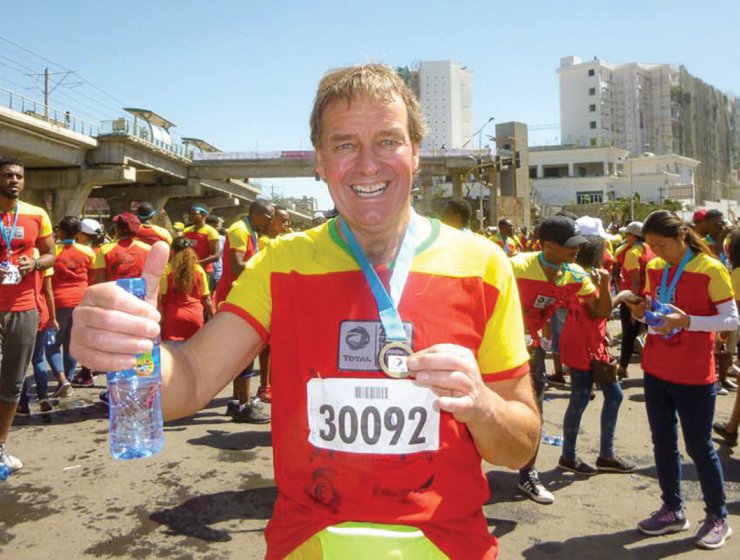 Mike completing one his many charity runs