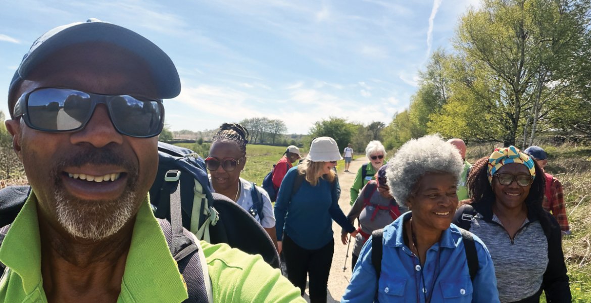 Godfrey Francis leads a walk as part of the anniversary celebrations