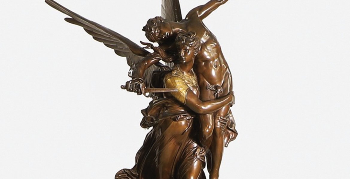 Gloria Victis, by Marius-Jean Antonin Mercié, was included in a recent Country House Auction. It is 208cm high overall and made £10,400.