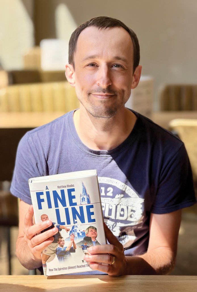 Matthew Rhodes with his newly published book,A Fine Line. Picture: Fiona Stubbs