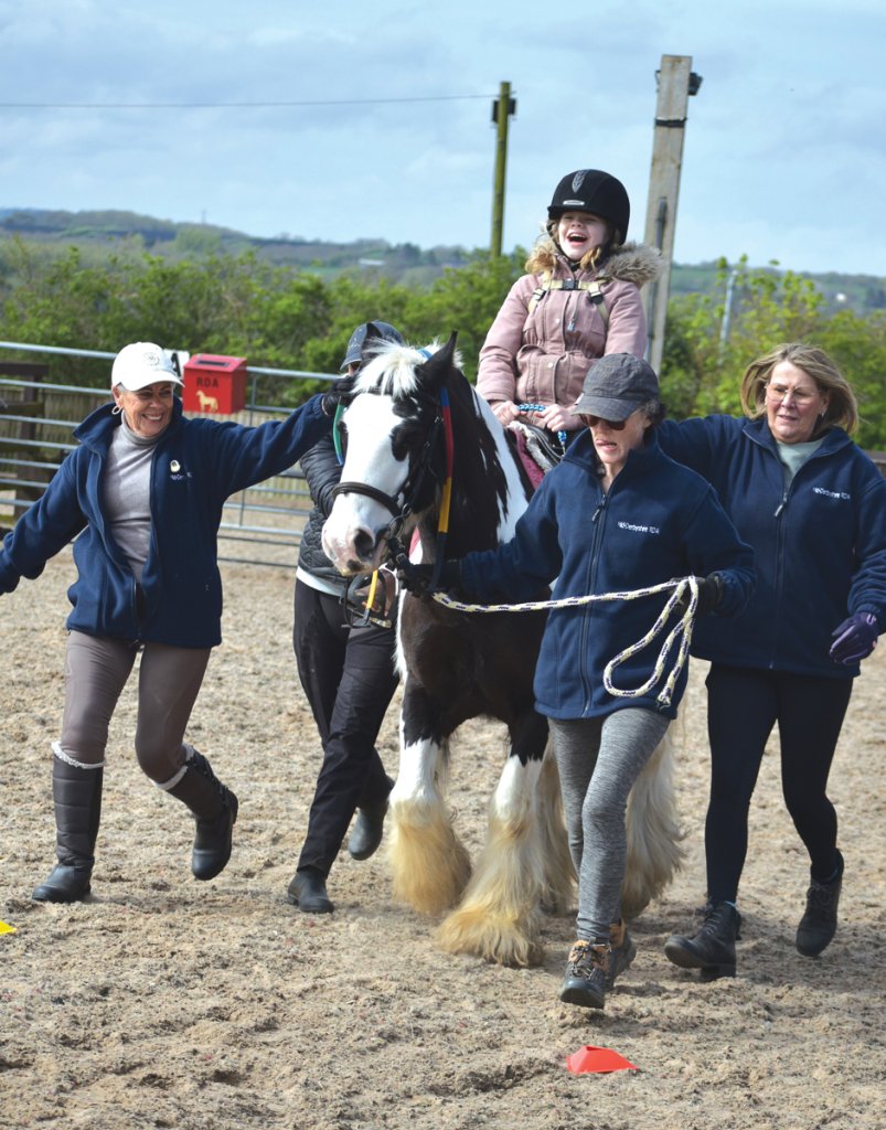Maggie laughs with delight while trotting. Picture: Fiona Stubbs