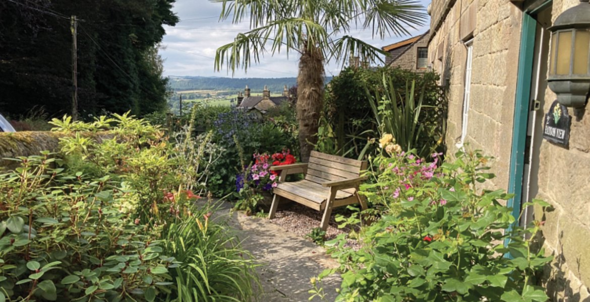 The garden at 2 Haddon View, Stanton in Peak