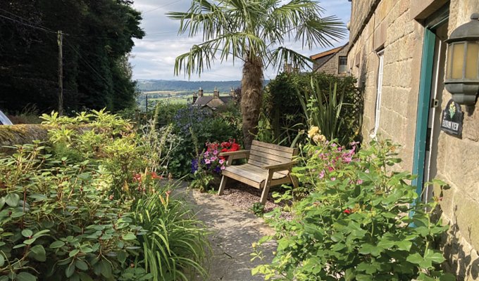 The garden at 2 Haddon View, Stanton in Peak