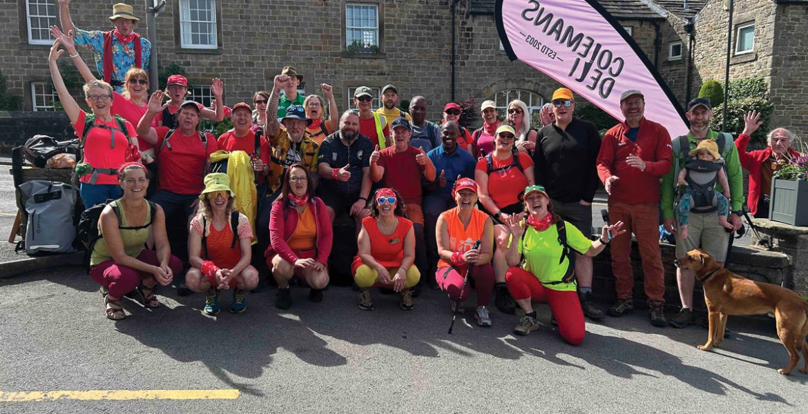 The fire walkers set off from Hathersage