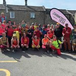 The fire walkers set off from Hathersage